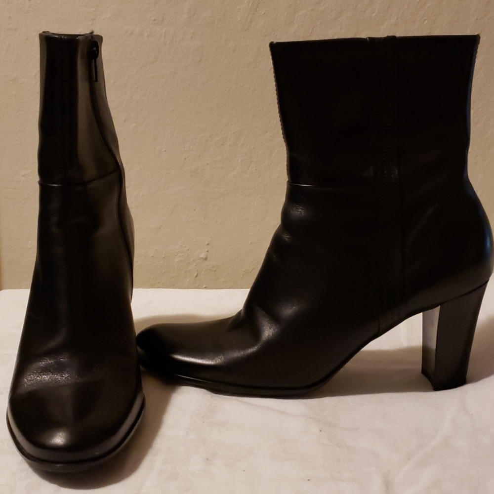 Black Leather "Nickels" Boots